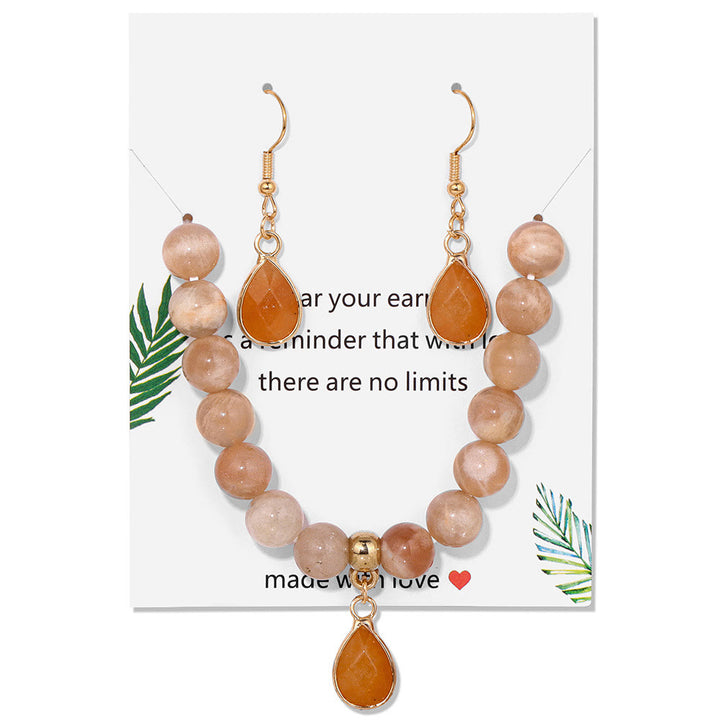 Ensemble de bijoux avec pendentif en forme de goutte et perles de cristal Olivenorma