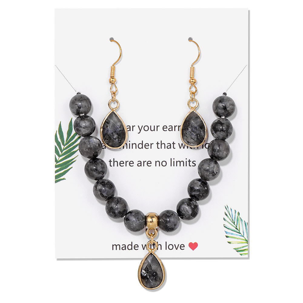 Ensemble de bijoux avec pendentif en forme de goutte et perles de cristal Olivenorma