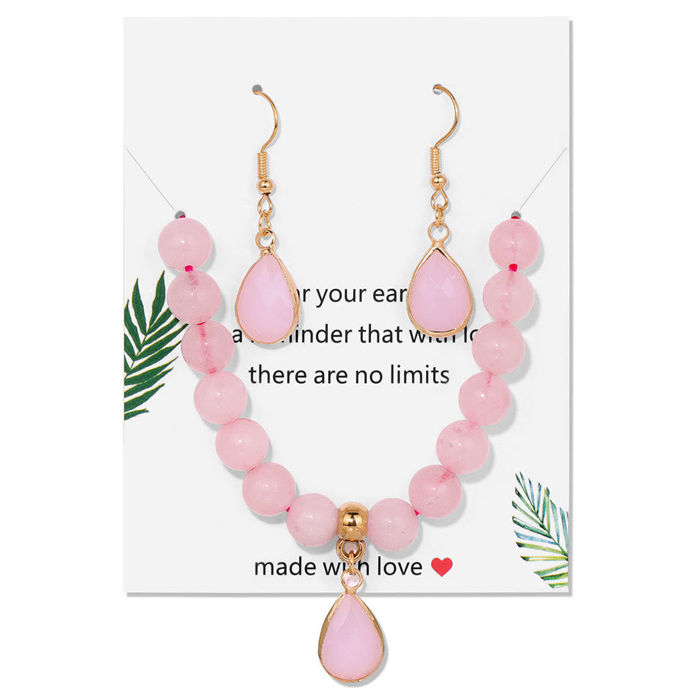 Ensemble de bijoux avec pendentif en forme de goutte et perles de cristal Olivenorma