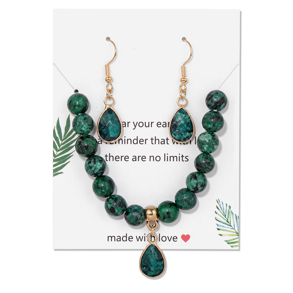 Ensemble de bijoux avec pendentif en forme de goutte et perles de cristal Olivenorma