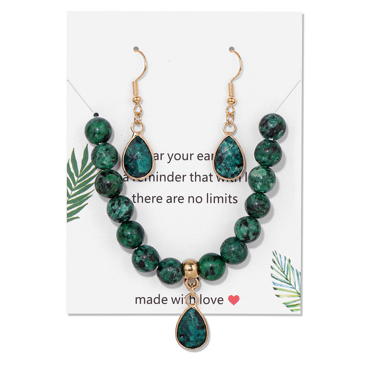 Ensemble de bijoux avec pendentif en forme de goutte et perles de cristal Olivenorma