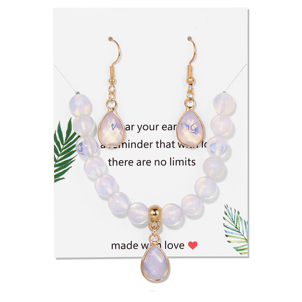 Ensemble de bijoux avec pendentif en forme de goutte et perles de cristal Olivenorma