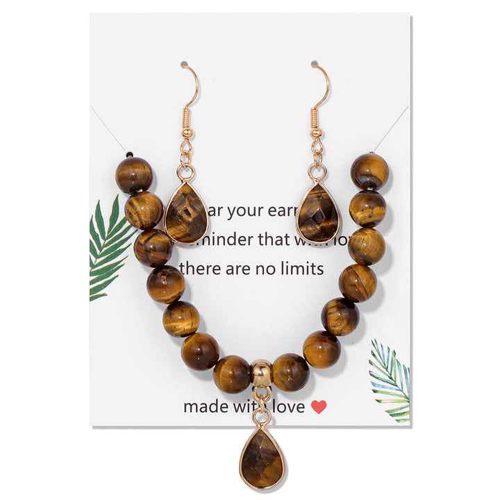 Ensemble de bijoux avec pendentif en forme de goutte et perles de cristal Olivenorma