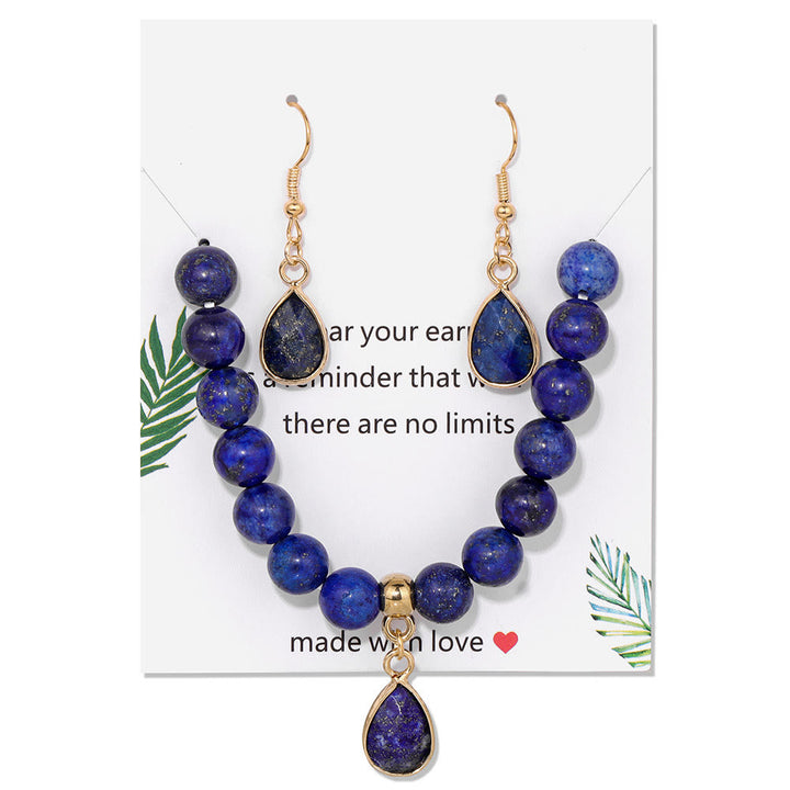 Ensemble de bijoux avec pendentif en forme de goutte et perles de cristal Olivenorma