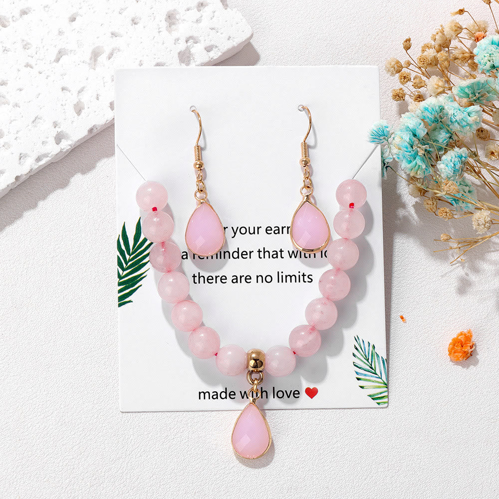 Ensemble de bijoux avec pendentif en forme de goutte et perles de cristal Olivenorma