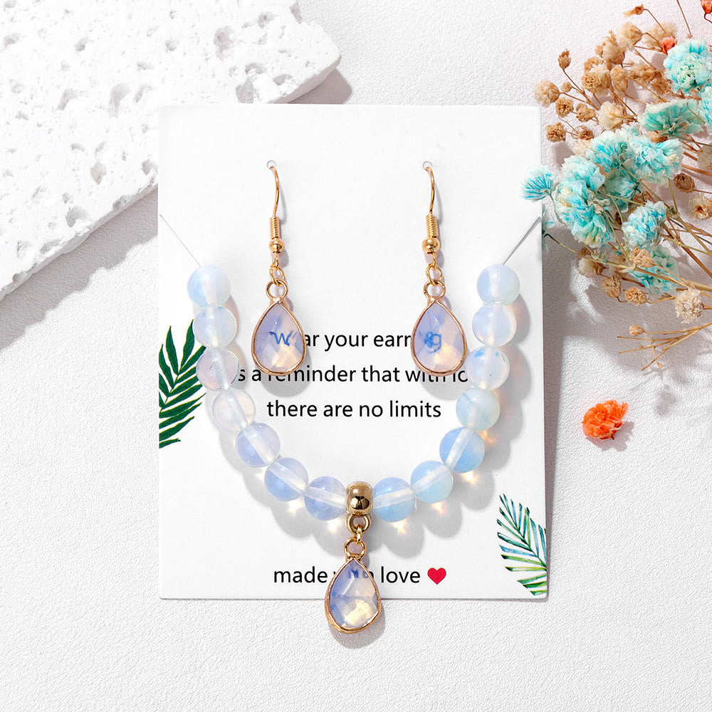 Ensemble de bijoux avec pendentif en forme de goutte et perles de cristal Olivenorma