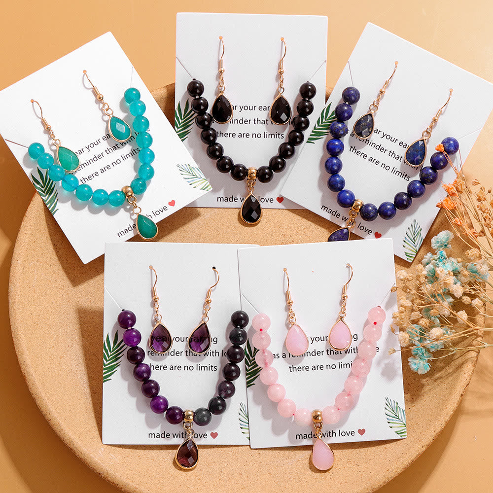 Ensemble de bijoux avec pendentif en forme de goutte et perles de cristal Olivenorma