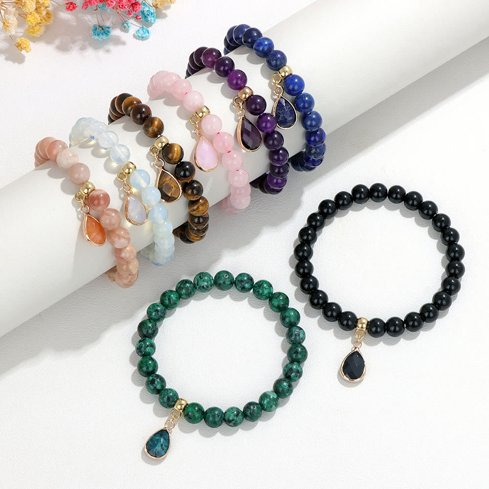 Bracelet Olivenorma en perles de cristal irrégulières naturelles de 8 mm