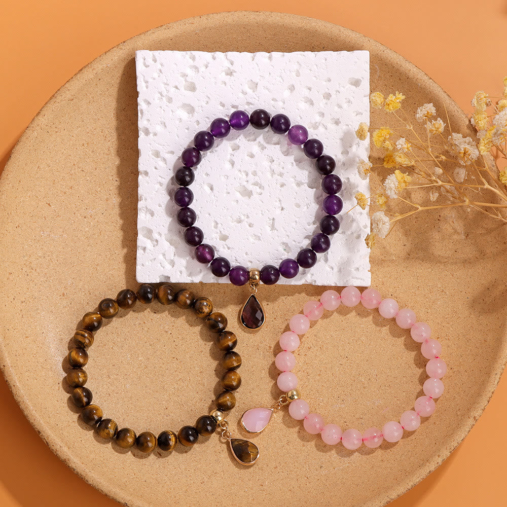 Bracelet Olivenorma en perles de cristal irrégulières naturelles de 8 mm