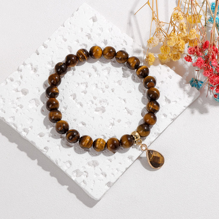 Bracelet Olivenorma en perles de cristal irrégulières naturelles de 8 mm