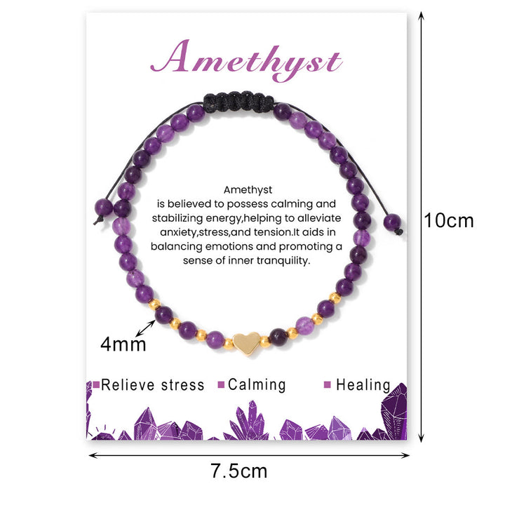 Bracelet à cordon Olivenorma en perles de cristal naturel de 4 mm