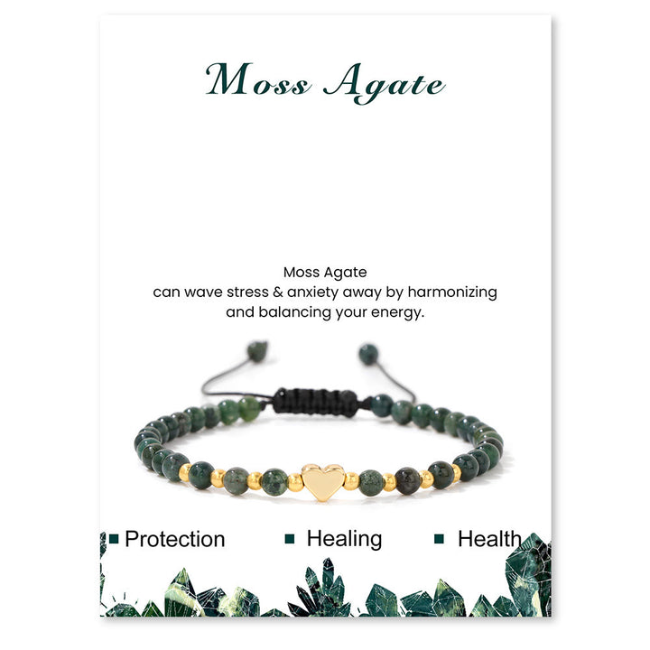 Bracelet à cordon Olivenorma en perles de cristal naturel de 4 mm