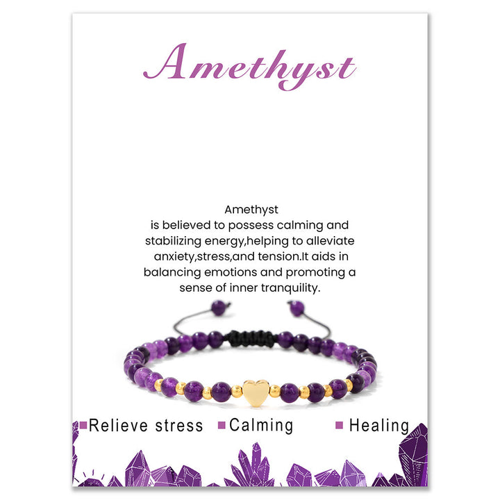 Bracelet à cordon Olivenorma en perles de cristal naturel de 4 mm