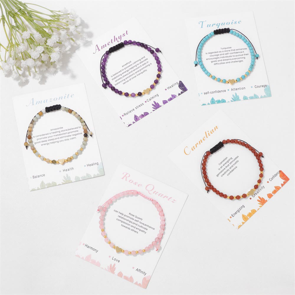 Bracelet à cordon Olivenorma en perles de cristal naturel de 4 mm