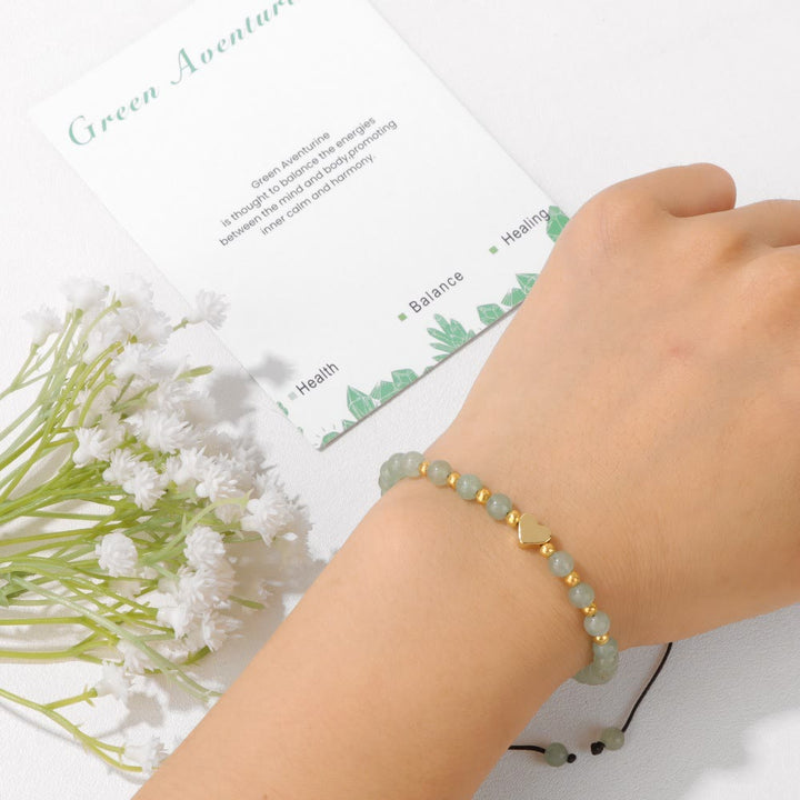 Bracelet à cordon Olivenorma en perles de cristal naturel de 4 mm