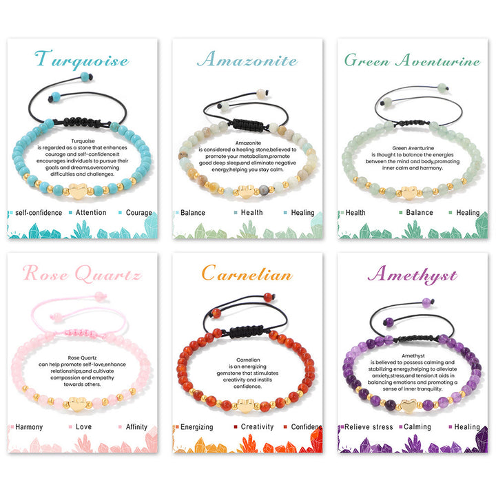 Bracelet à cordon Olivenorma en perles de cristal naturel de 4 mm