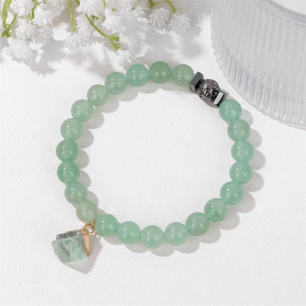 Bracelet pendentif en perles de pierre de lave naturelle Olivenorma