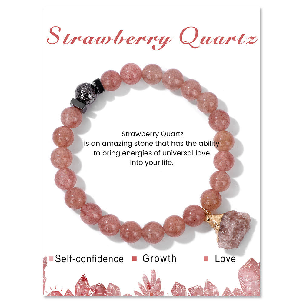 Bracelet pendentif en perles de pierre de lave naturelle Olivenorma