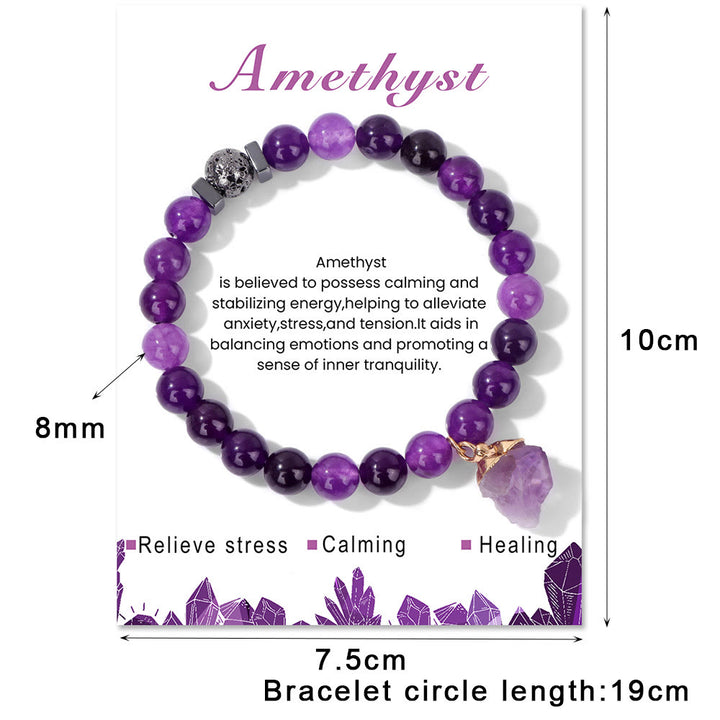 Bracelet pendentif en perles de pierre de lave naturelle Olivenorma