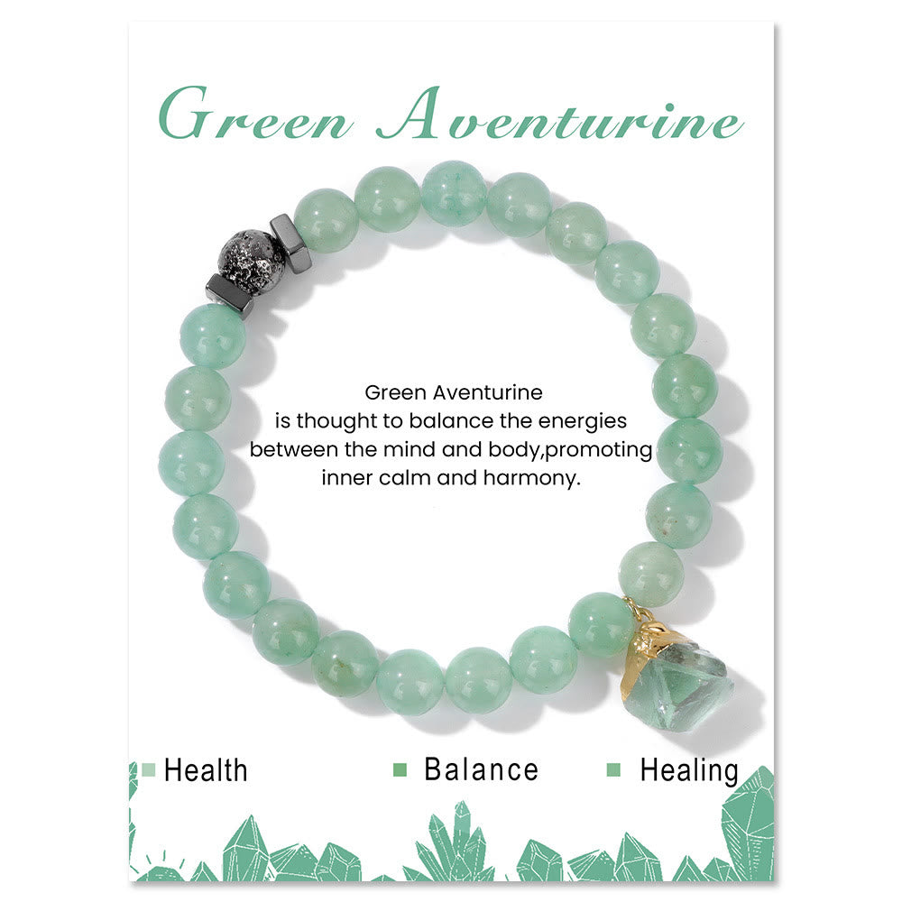 Bracelet pendentif en perles de pierre de lave naturelle Olivenorma