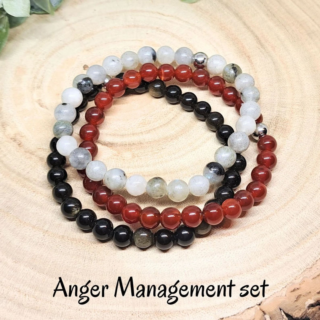 Ensemble de bracelets de perles en cristal d'énergie curative Olivenorma