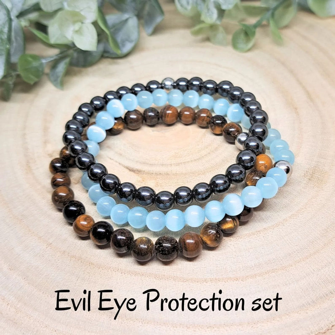 Ensemble de bracelets de perles en cristal d'énergie curative Olivenorma