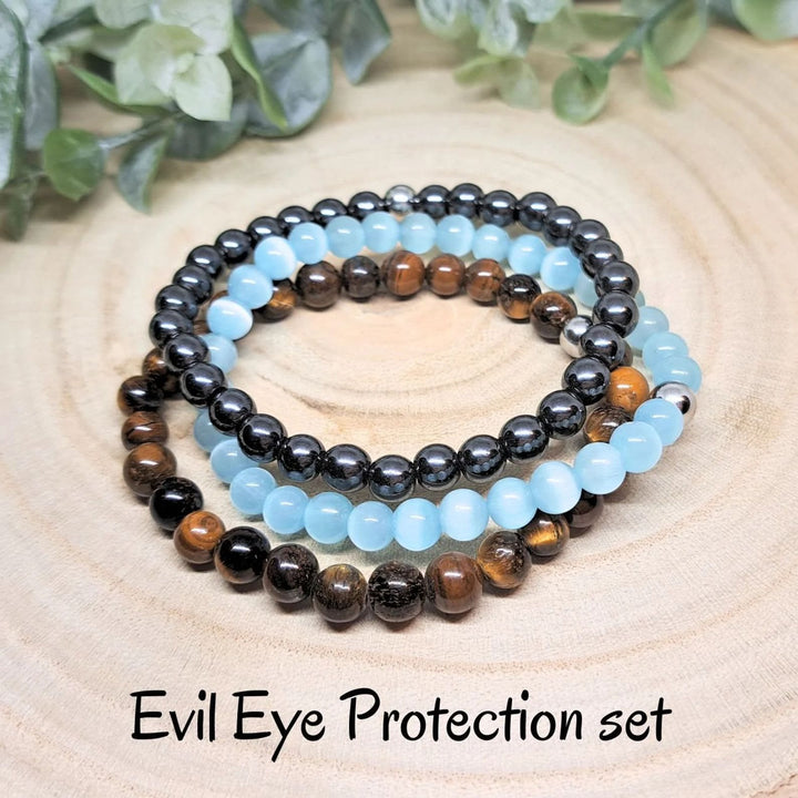 Ensemble de bracelets de perles en cristal d'énergie curative Olivenorma