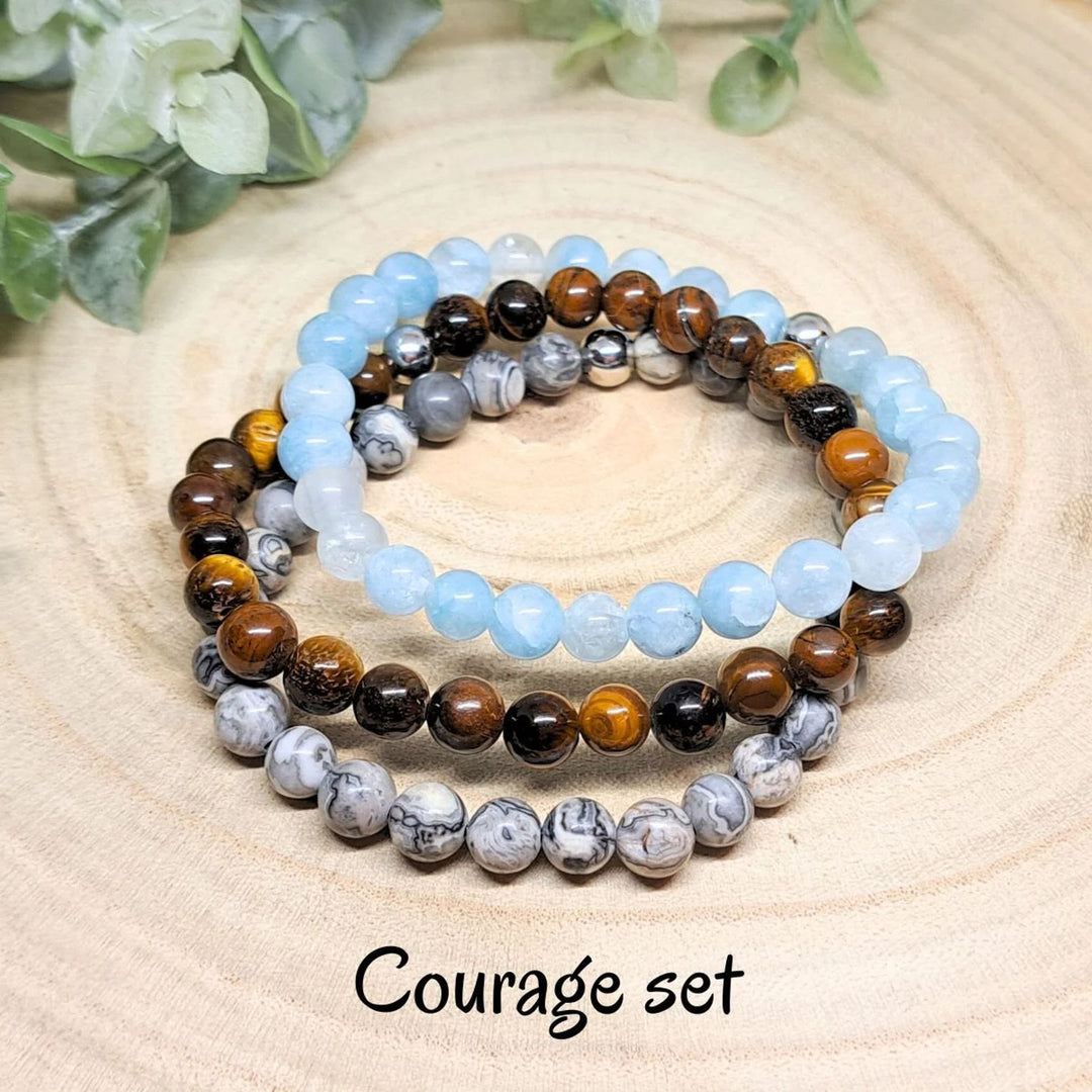 Ensemble de bracelets de perles en cristal d'énergie curative Olivenorma