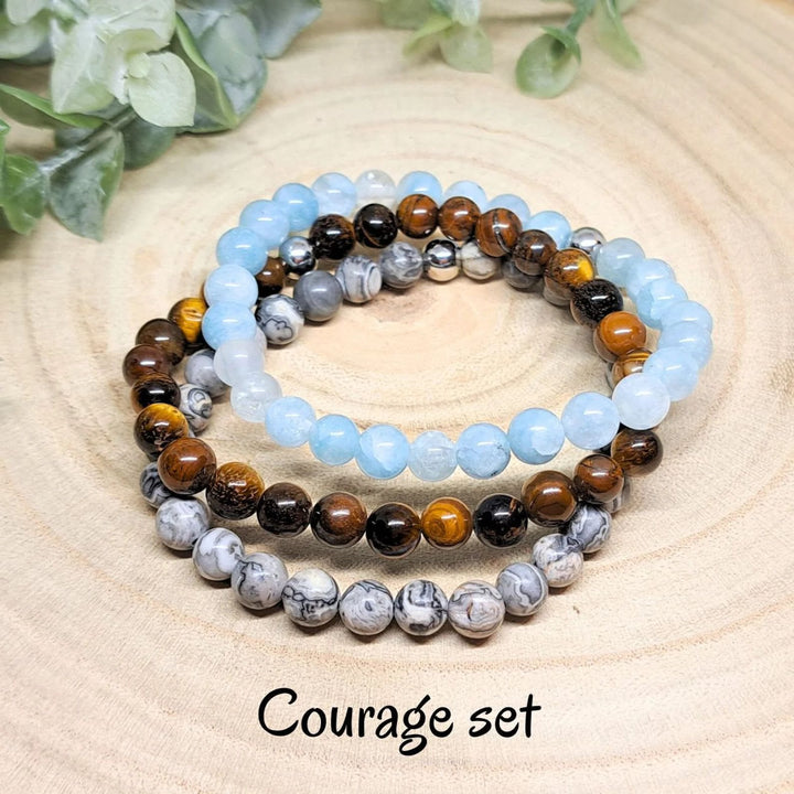 Ensemble de bracelets de perles en cristal d'énergie curative Olivenorma