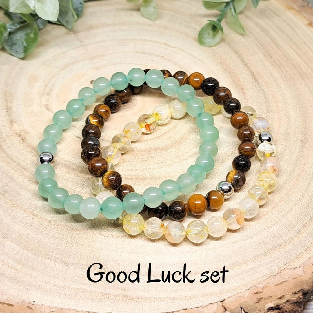Ensemble de bracelets de perles en cristal d'énergie curative Olivenorma