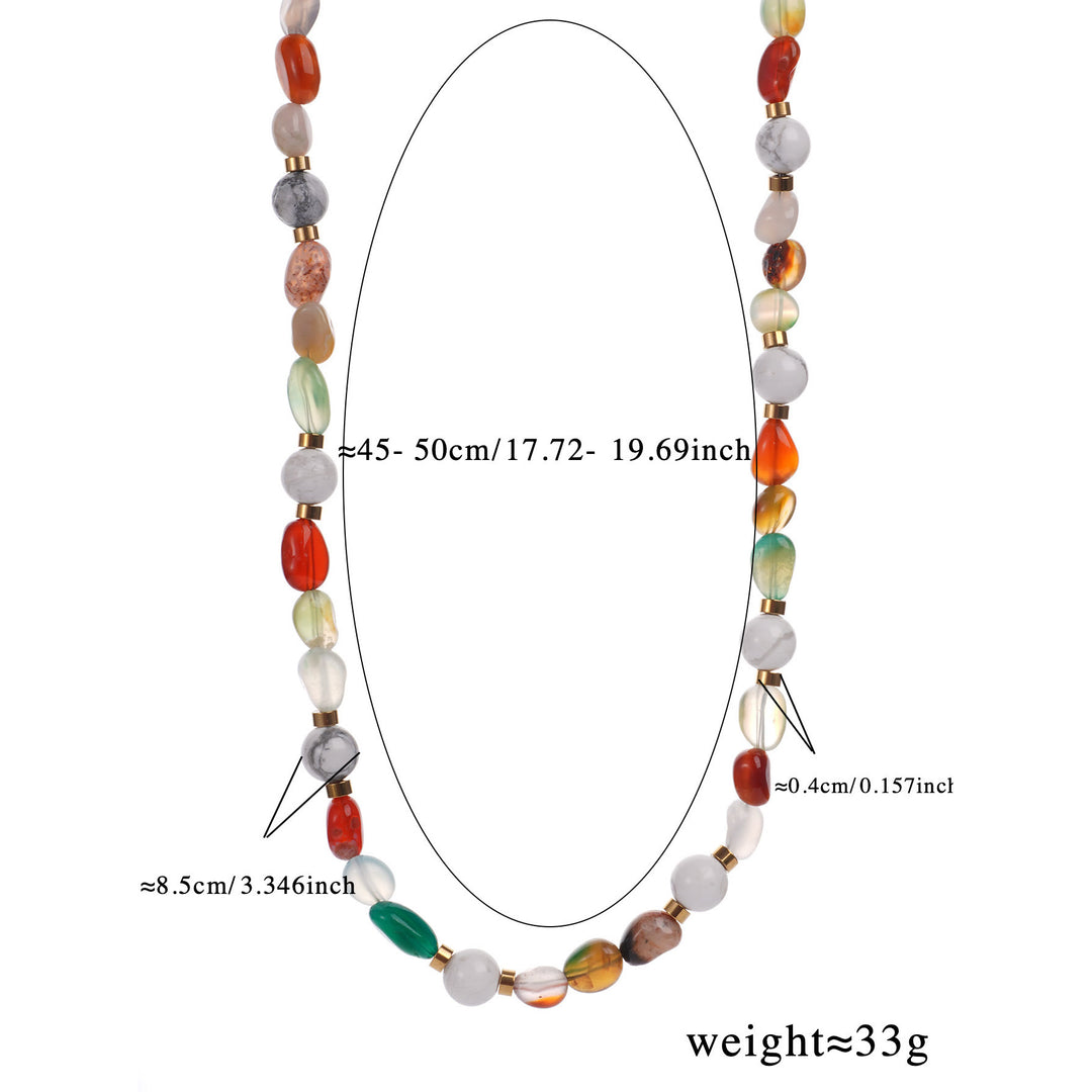 Collier Olivenorma en perles de coquillage en cristal naturel contre le mauvais œil