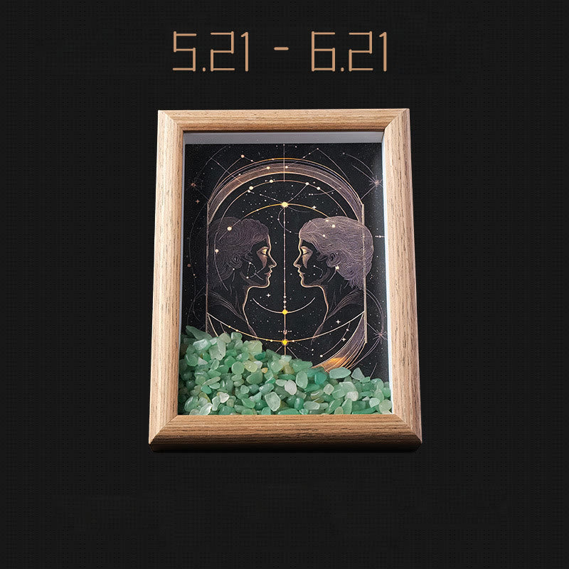 Cadre photo décoratif en gravier naturel Olivenorma avec motif du zodiaque