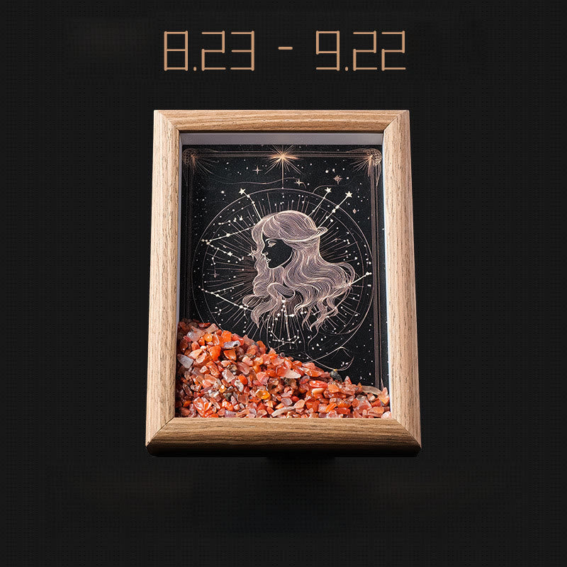 Cadre photo décoratif en gravier naturel Olivenorma avec motif du zodiaque