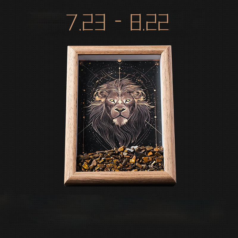 Cadre photo décoratif en gravier naturel Olivenorma avec motif du zodiaque