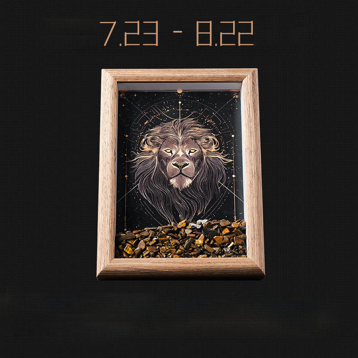 Cadre photo décoratif en gravier naturel Olivenorma avec motif du zodiaque