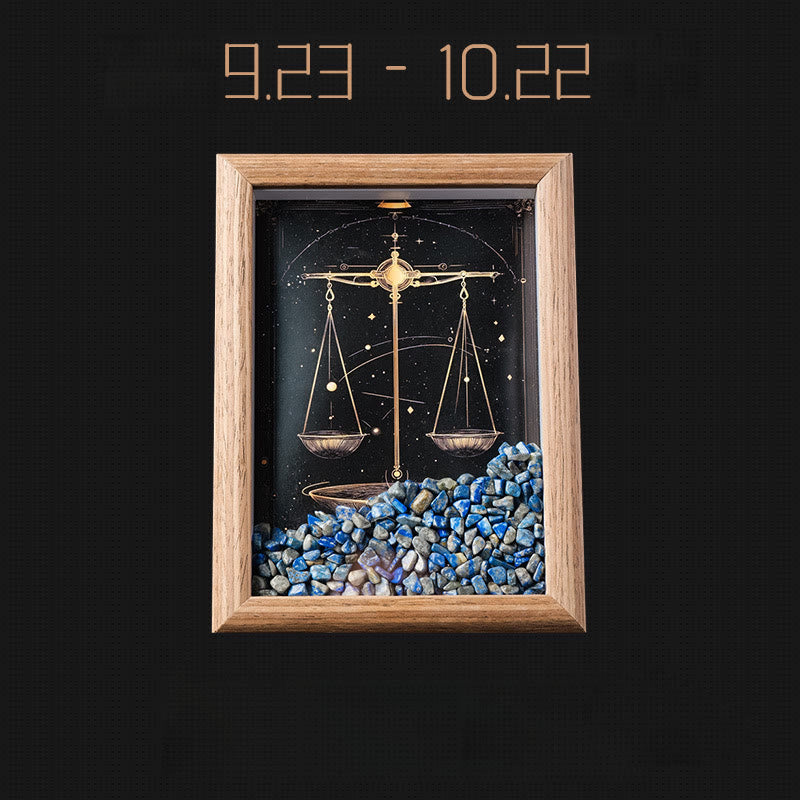 Cadre photo décoratif en gravier naturel Olivenorma avec motif du zodiaque