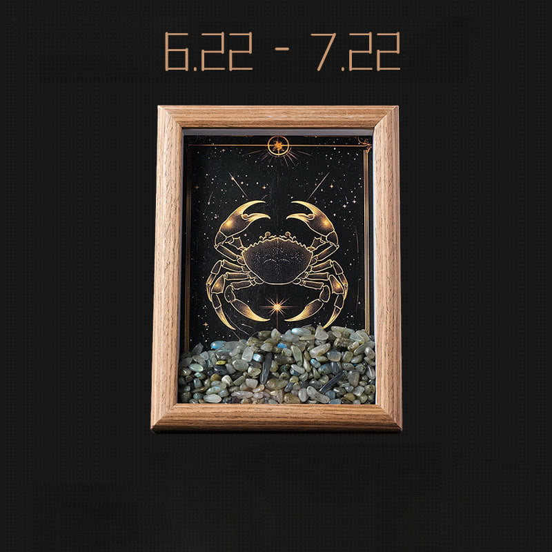 Cadre photo décoratif en gravier naturel Olivenorma avec motif du zodiaque