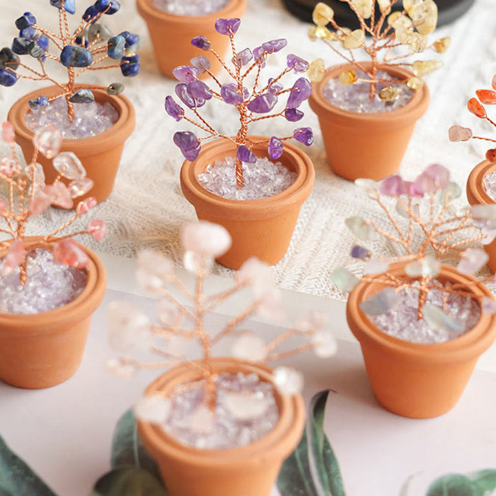 Arbre porte-bonheur en gravier naturel Olivenorma dans un pot décoratif en céramique