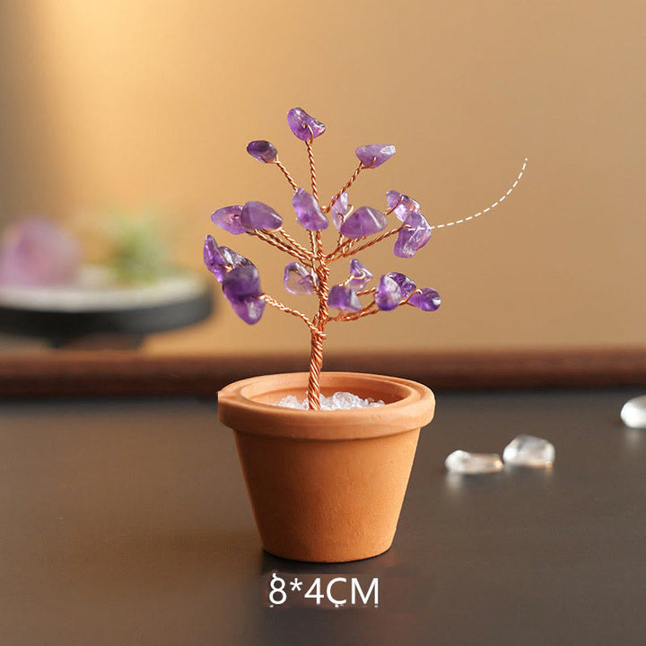 Arbre porte-bonheur en gravier naturel Olivenorma dans un pot décoratif en céramique