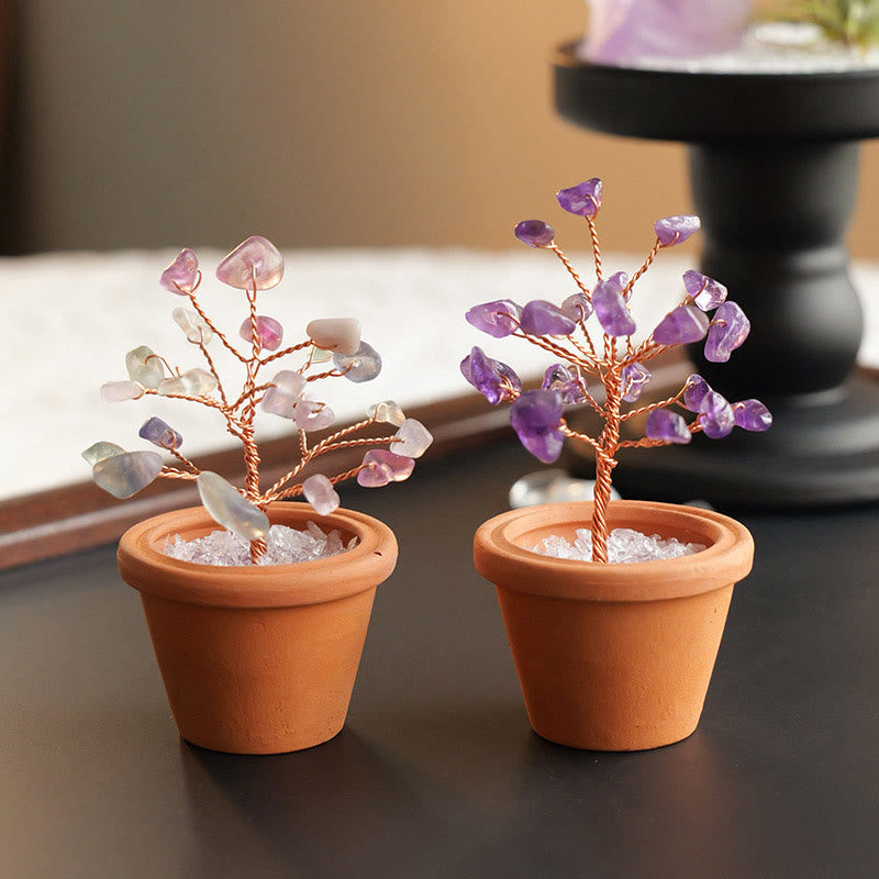 Arbre porte-bonheur en gravier naturel Olivenorma dans un pot décoratif en céramique