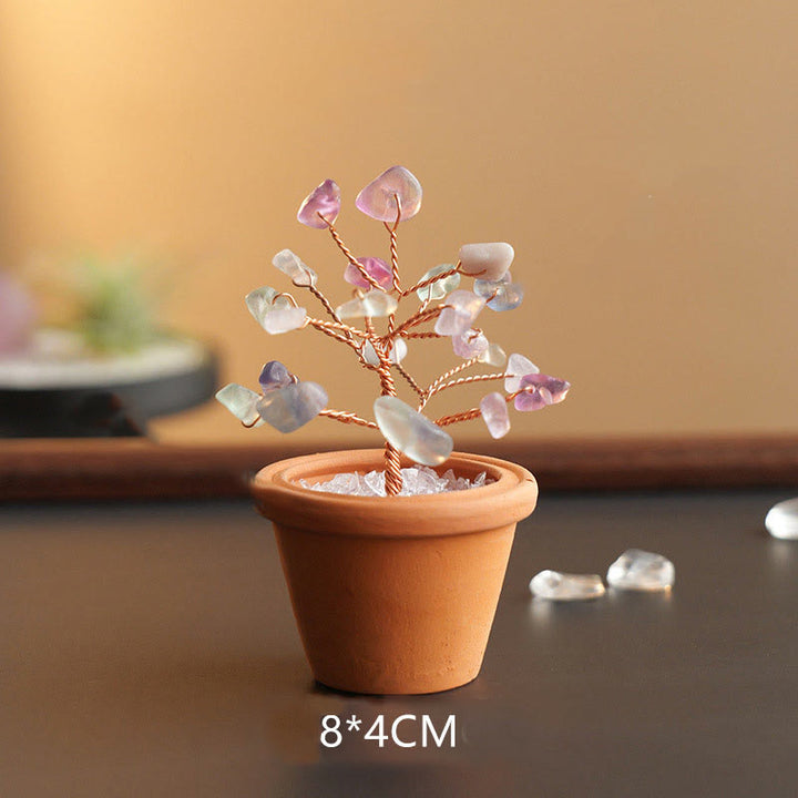 Arbre porte-bonheur en gravier naturel Olivenorma dans un pot décoratif en céramique