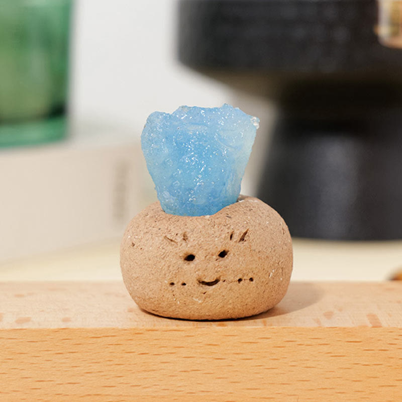 Décoration en petits grains d'aigue-marine naturelle Olivenorma