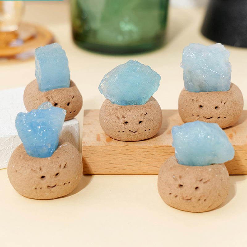 Décoration en petits grains d'aigue-marine naturelle Olivenorma