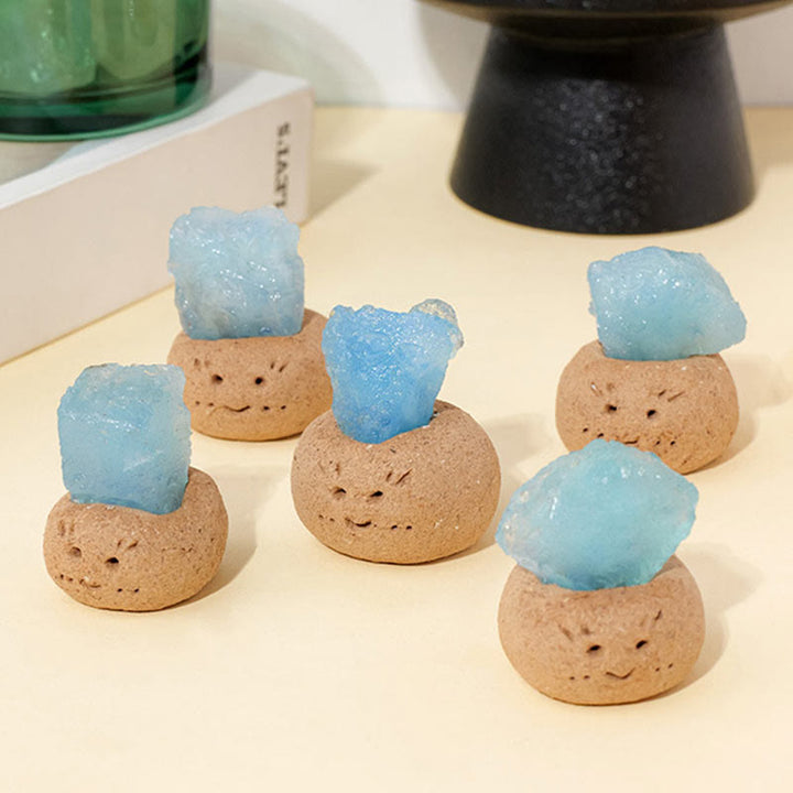 Décoration en petits grains d'aigue-marine naturelle Olivenorma