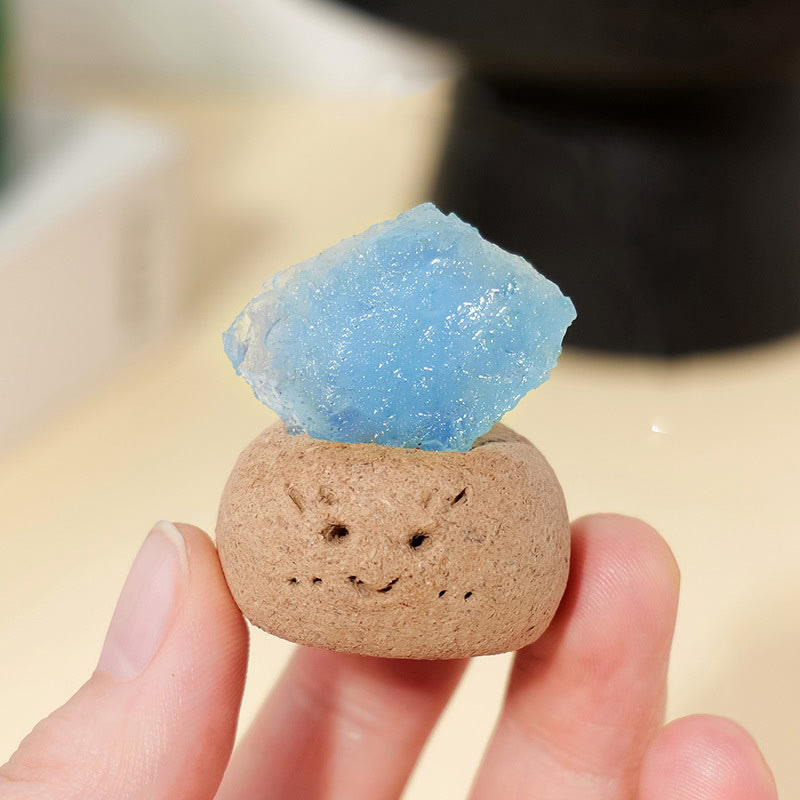 Décoration en petits grains d'aigue-marine naturelle Olivenorma