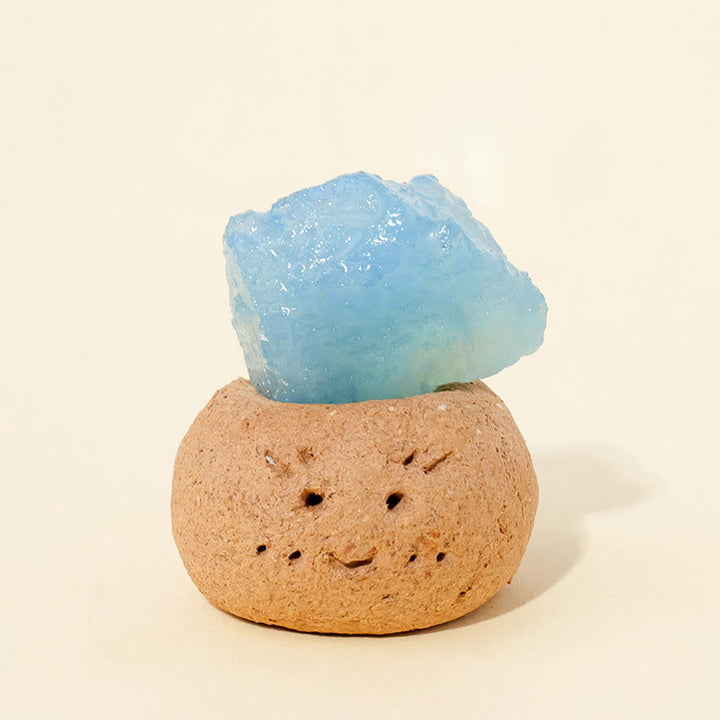 Décoration en petits grains d'aigue-marine naturelle Olivenorma