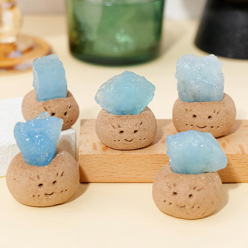 Décoration en petits grains d'aigue-marine naturelle Olivenorma