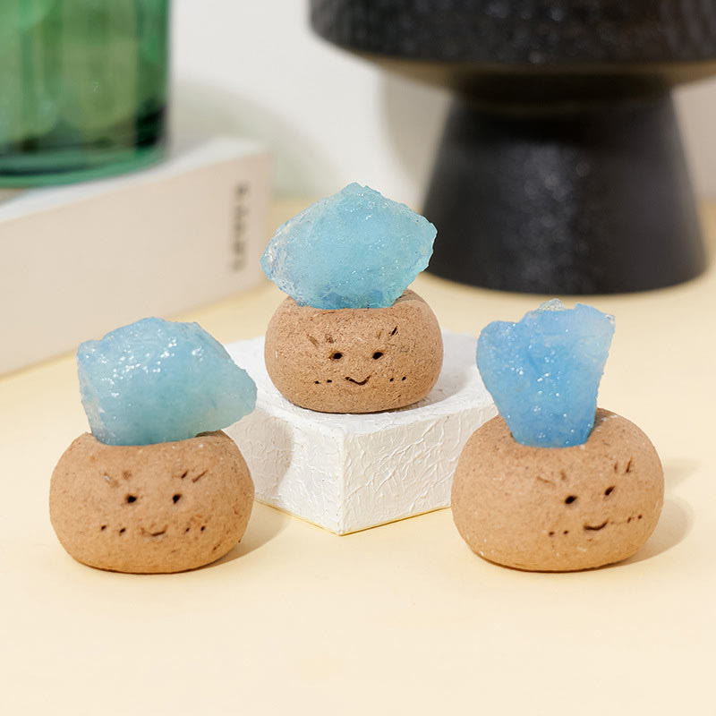 Décoration en petits grains d'aigue-marine naturelle Olivenorma