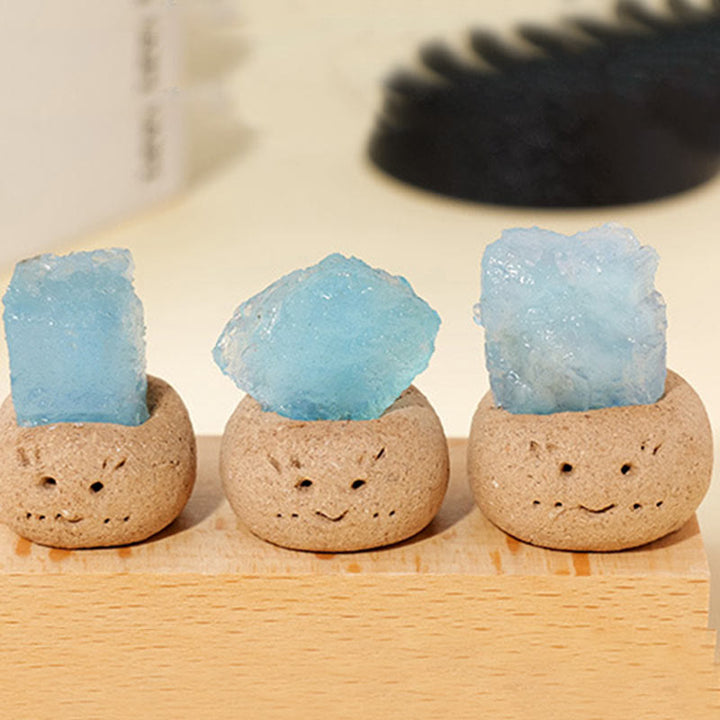 Décoration en petits grains d'aigue-marine naturelle Olivenorma