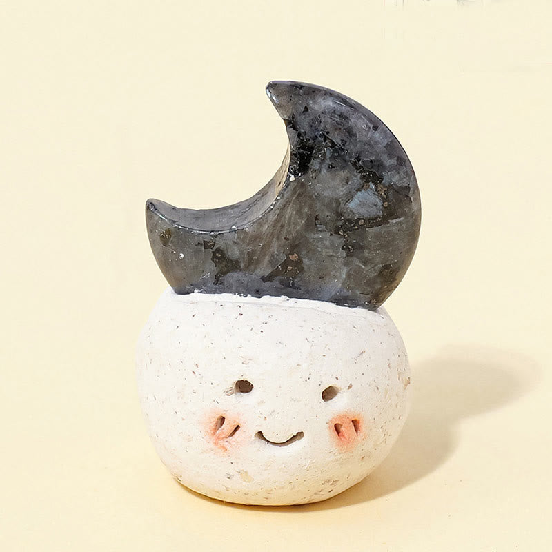 Décoration en cristal naturel Olivenorma , petite fève taillée en lune